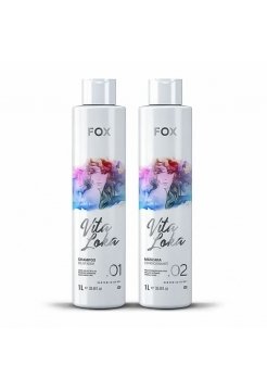 Набор для кератинового выпрямления волос Fox Vita Loka шампунь и кератин, 2х1000 мл (заводские)