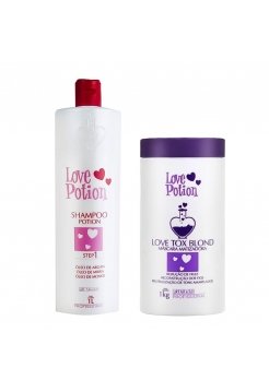 Набір ботоксу для волосся Love Potion Blond Tox Blond матуючий для блондинок, 2х1000 мл (заводські)