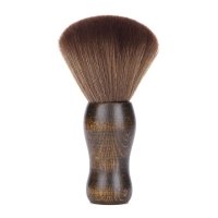 Щітка-змітка волосся з шиї після стрижки для перукаря барбера кругла натуральне дерево, 150 мм