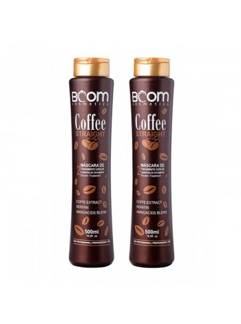 Сильный кератин BOOM Cosmetics Coffee Straight для выпрямления волос, 2х500 мл (заводские)