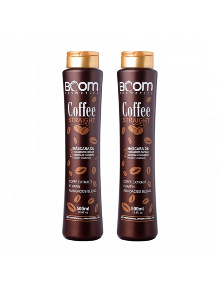 Сильный кератин BOOM Cosmetics Coffee Straight для выпрямления волос, 2х500 мл (заводские)