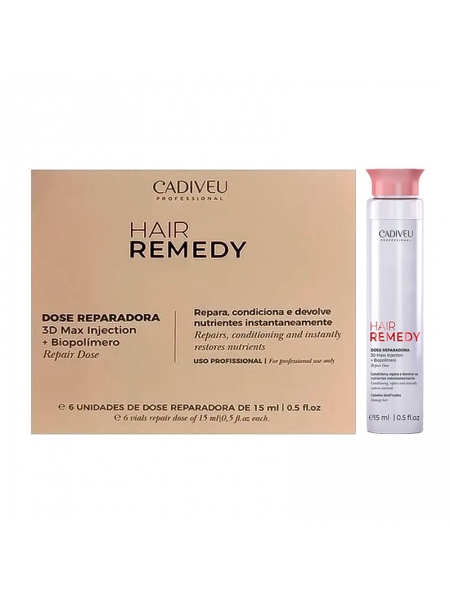 Ампулы Cadiveu Hair Remedy Single Dose For Hair Reconstruction для восстановления волос, 6х15 мл (упаковка)