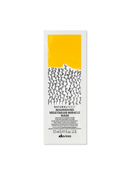 Живильна маска для волосся Davines Natural Tech Nourishing Vegetarian Miracle Mask, 12 мл (саше)