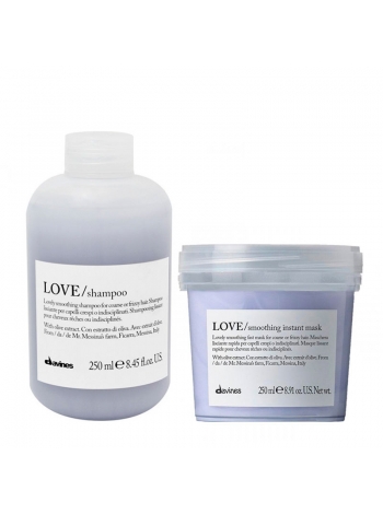 Набор Davines Love Lovely Smoothing шампунь и маска для разглаживания волос, 2х250 мл