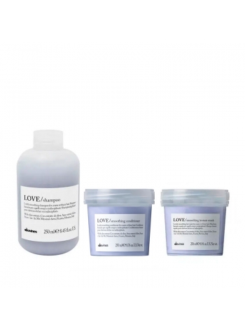 Набір Davines Love Lovely Smoothing шампунь, кондиціонер та маска для розгладження волосся, 3х250 мл
