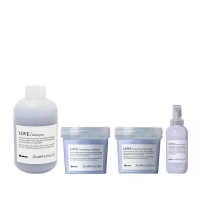 Набір Davines Love Lovely Smoothing шампунь, кондиціонер, маска і сироватка для розгладжування волосся, 3х250/150 мл