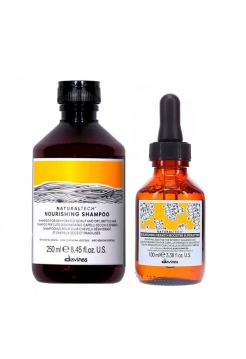 Набір Davines Nourishing DUO шампунь і кератиновий бустер для сухого та пошкодженого волосся, 250/100 мл