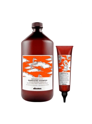Набор Davines Natural Tech Energizing DUO энергетический шампунь и гель против выпадения волос, 1000/150 мл