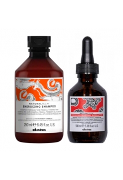 Набор Davines Natural Tech Energizing DUO энергетический шампунь и лосьон против выпадения волос, 250/100 мл