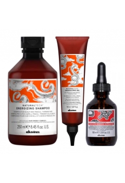 Набор Davines Natural Tech Energizing TRIO энергетический шампунь, гель и лосьон против выпадения волос, 250/150/100 мл