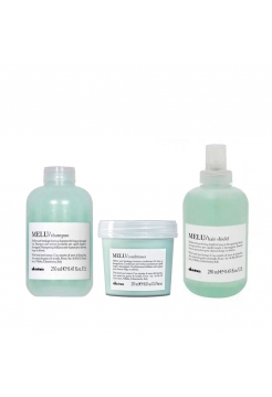 Набор Davines Melu TRIO шампунь, кондиционер и термозащитный спрей для предотвращения ломкости волос, 3х250 мл