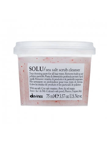 Паста-скраб Davines SOLU sea salt scrub cleancer з морською сіллю для глибокого очищення шкіри голови, 75 мл