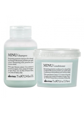 Набор Davines Minu DUO шампунь и кондиционер для сохранения цвета окрашенных волос, 2х75 мл