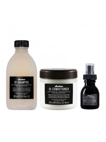 Набор Davines OI TRIO шампунь+кондиционер+молочко для абсoлютной красоты и смягчения волос, 280/250/50 мл