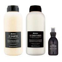 Набір Davines OI TRIO шампунь+кондиціонер+молочко для абсолютної краси та пом'якшення волосся, 1000/1000/135 мл