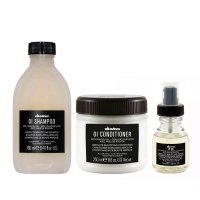 Набір Davines OI TRIO шампунь+кондиціонер+олійка для абсолютної краси та пом'якшення волосся,  280/250/50 мл