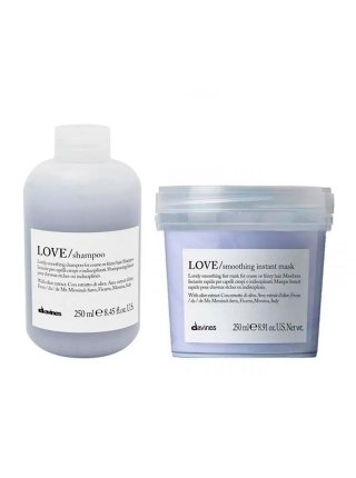 Набор Davines Love Lovely Smoothing шампунь и маска для разглаживания волос, 2х250 мл