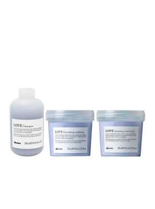 Набір Davines Love Lovely Smoothing шампунь, кондиціонер та маска для розгладження волосся, 3х250 мл
