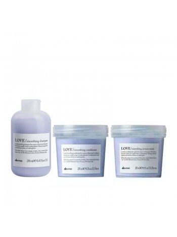 Набір Davines Love Lovely Smoothing шампунь, кондиціонер та маска для розгладження волосся, 3х250 мл
