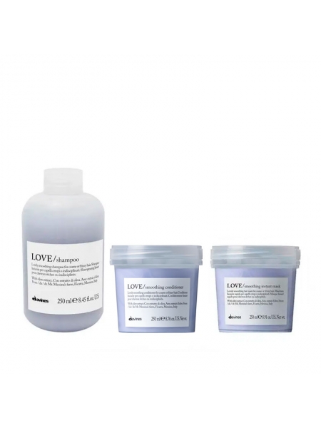 Набор Davines Love Lovely Smoothing шампунь, кондиционер и маска для разглаживания волос, 3х250 мл