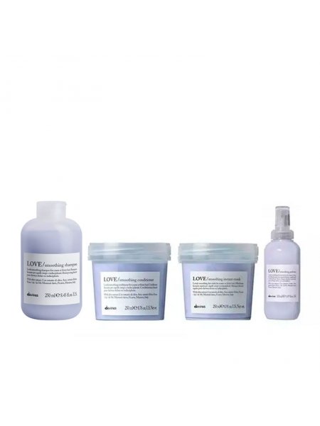 Набір Davines Love Lovely Smoothing шампунь, кондиціонер, маска і сироватка для розгладжування волосся, 3x250+150 мл