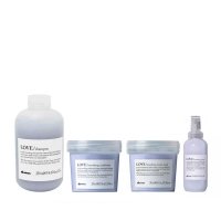 Набір Davines Love Lovely Smoothing шампунь, кондиціонер, маска і сироватка для розгладжування волосся, 3х250/150 мл