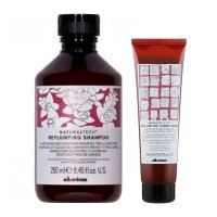 Набір Davines Natural Tech Replumping шампунь та кондиціонер для ущільнення волосся, 250/150 мл