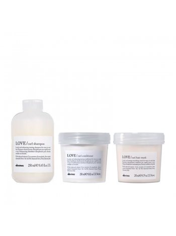 Набор Davines LOVE Curl шампунь, кондиционер и маска для вьющихся волос, 3х250 мл