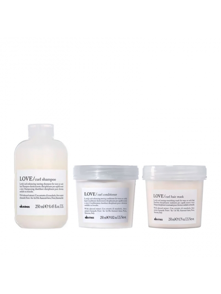 Набор Davines LOVE Curl шампунь, кондиционер и маска для вьющихся волос, 3х250 мл