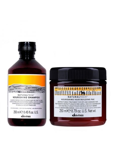 Набор Davines Nourishing DUO шампунь и восстанавливающая маска для сухих и поврежденных волос, 2х250 мл
