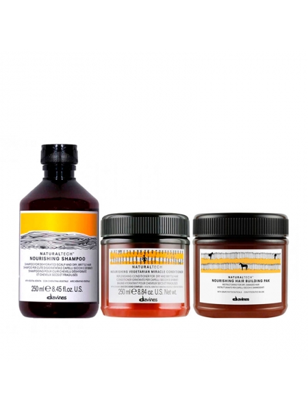 Набор Davines Nourishing TRIO шампунь, кондиционер и маска для сухих и поврежденных волос, 3х250 мл