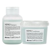 Набір Davines Minu DUO шампунь та кондиціонер для збереження кольору фарбованого волосся, 2х75 мл