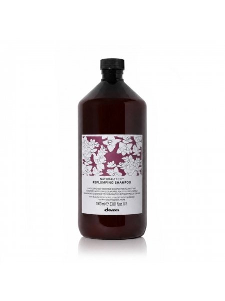 Зволожуючий шампунь Davines Naturaltech Replumping Shampoo для ущільнення волосся, 1000 мл