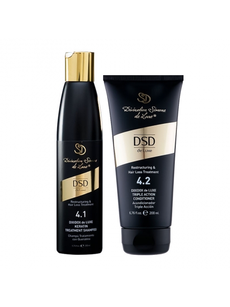 Набор DSD 4.1/4.2 Dixidox de Luxe Triple Action шампунь и кондиционер против выпадения волос, 2x200 мл