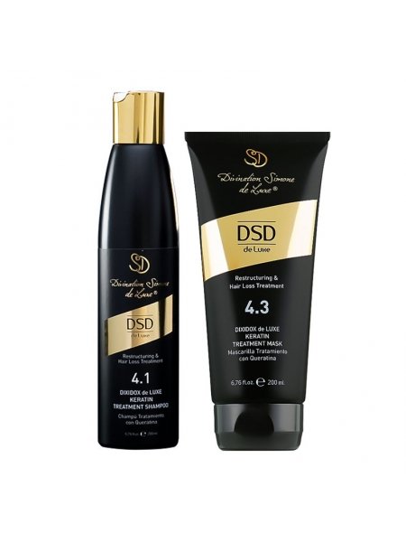 Набор DSD 4.1/4.3 Dixidox de Luxe Keratin Treatment шампунь и маска против выпадения волос, 2x200 мл