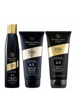 Набор DSD 4.1/4.2/4.3 Dixidox de Luxe Triple Action шампунь кондиционер маска против выпадения волос, 3x200 мл
