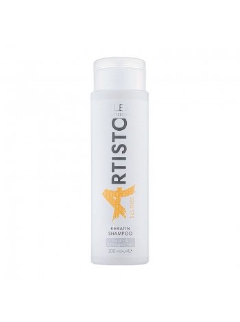 Безсульфатний шампунь Elea Professional Artisto SLS Free Keratin Shampoo для сухого та пошкодженого волосся з кератином, 200 мл