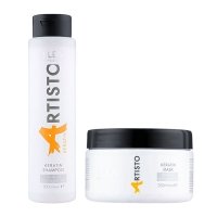 Набір Elea Professional Artisto Keratin DUO шампунь і маска з кератином для пошкодженого волосся, 300/250 мл