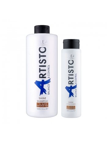 Набір Elea Artisto Balance&Control Shine DUO шампунь і кондиціонер для блиску волосся, 1000/300 мл