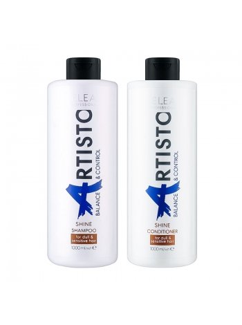 Набор Elea Artisto Balance&Control Shine DUO шампунь и кондиционер для блеска волос, 2х1000 мл