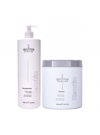 Набір Envie Luxury Keratin шампунь та маска для пошкодженого волосся з кератином (EN451/EN450) 2х200 г (розлив)