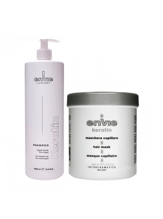 Набор Envie Luxury Keratin шампунь и маска для поврежденных волос с кератином (EN451/EN450), 2х10 мл (саше)