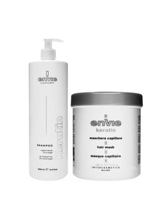 Набор Envie Luxury Keratin шампунь и маска для поврежденных волос с кератином (EN451/EN450), 2х1000 мл (заводские)