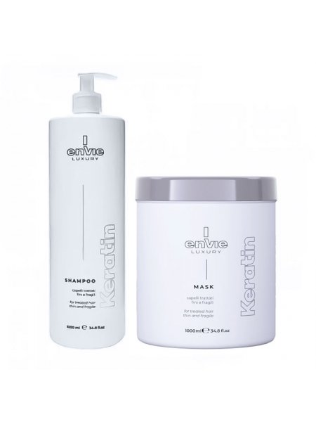 Набор Envie Luxury Keratin шампунь и маска для поврежденных волос с кератином (EN451/EN450), 2х1000 мл (заводские)