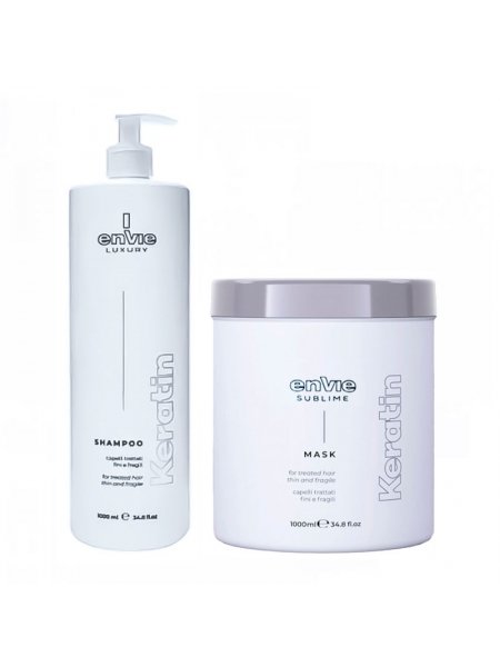 Набор Envie Luxury Keratin шампунь и маска для поврежденных волос с кератином (EN451/EN450), 2х200 г (разлив)