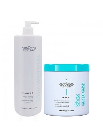 Набір Envie Luxury Sos Express aмiнoкислoтні шампунь та маска для відновлення волосся (EN461/EN463), 2х500 г (розлив)