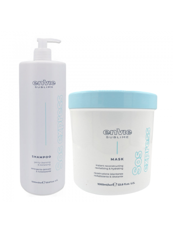 Набор Envie Luxury Sos Express aминoкислoтные шампунь и маска для восстановления волос (EN461/EN463), 2х500 г (разлив)