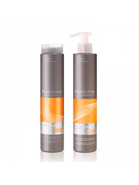 Набор Erayba DUO NutriActive collastin шампунь и кондиционер для поврежденных волос, 2х250 мл