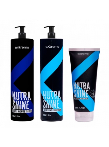 Набор Extremo Nutra Shine шампунь, кондиционер, крем для деликатного очищения и питания волос (EX240/EX241/EX242) 500/500/200 мл