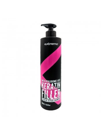 Шампунь для відновлення волосся Extremo Keratin Filler Repair Shampoo з кератином (EX428), 500 мл (заводська)